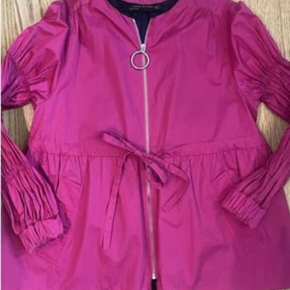 Zara Jackets & Blazers - 15-Zara Magenta Jacket with Navy Accents